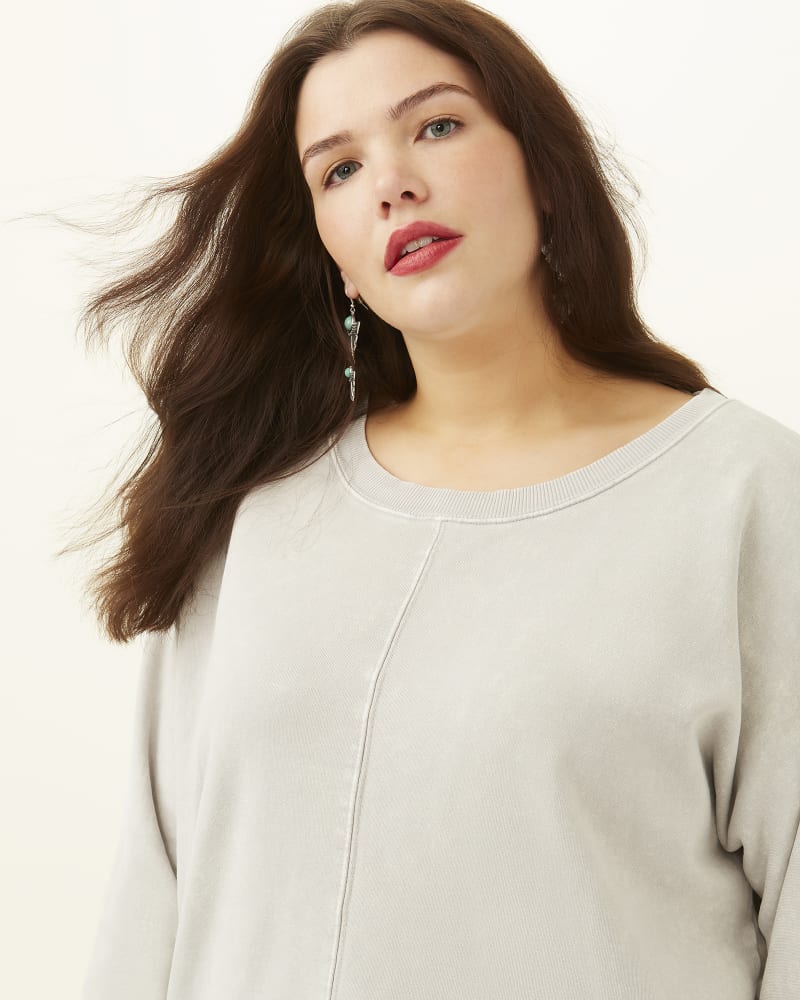 Front of plus size Reagan Fleece Pullover by Marc NY | Dia&Co | dia_product_style_image_id:185958